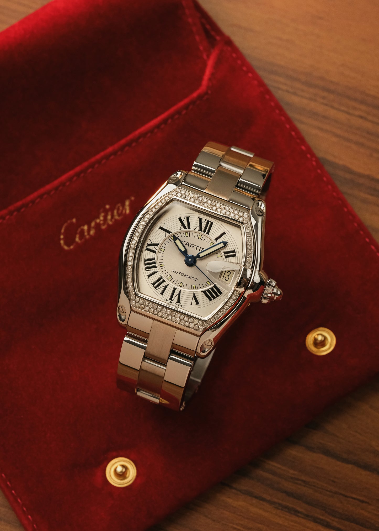2024 Cartier Roadster w/ Aftermarket Diamond Setting (Box & Papers)