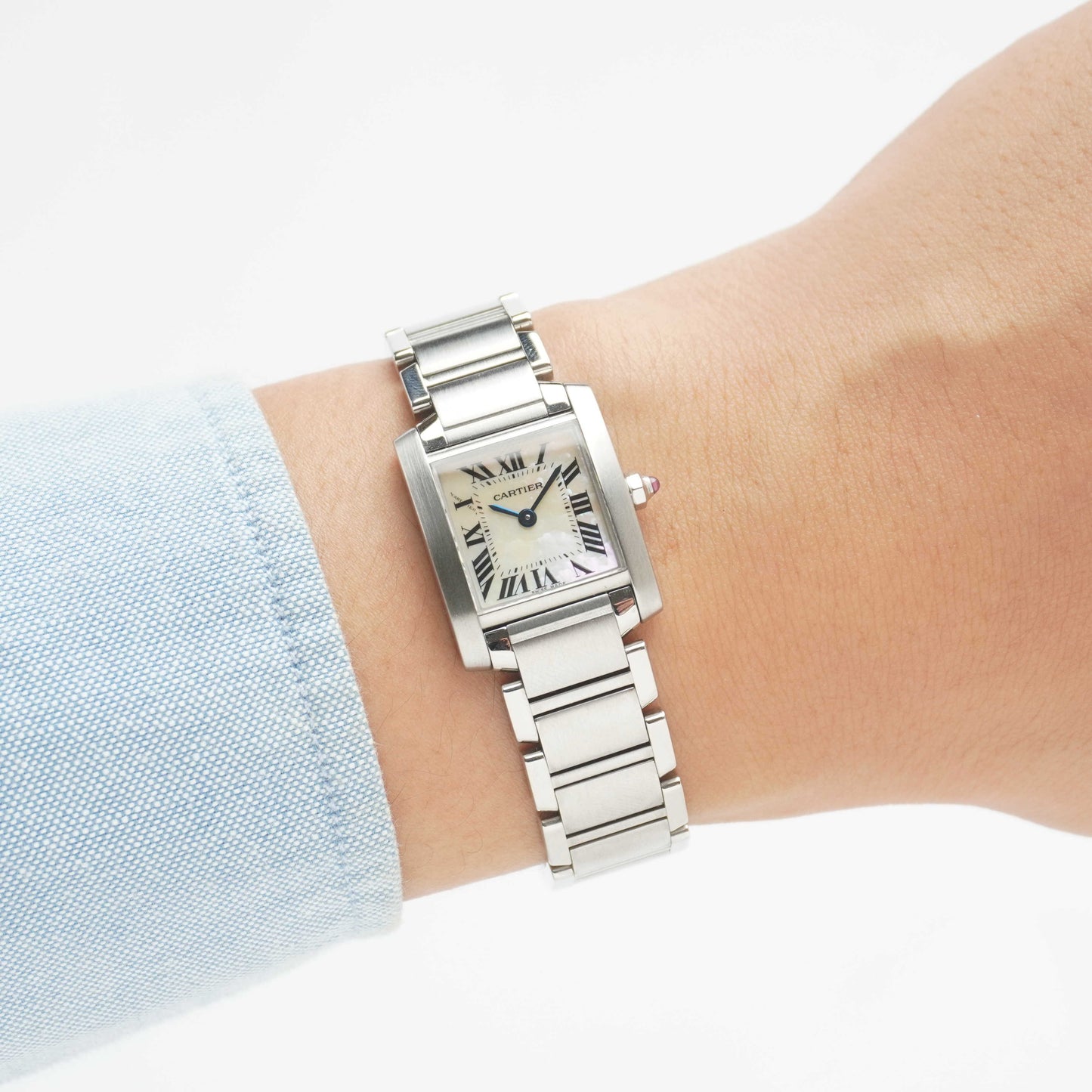 2023 Cartier Tank Francaise "Mother of Pearl" (Boxes / Card)