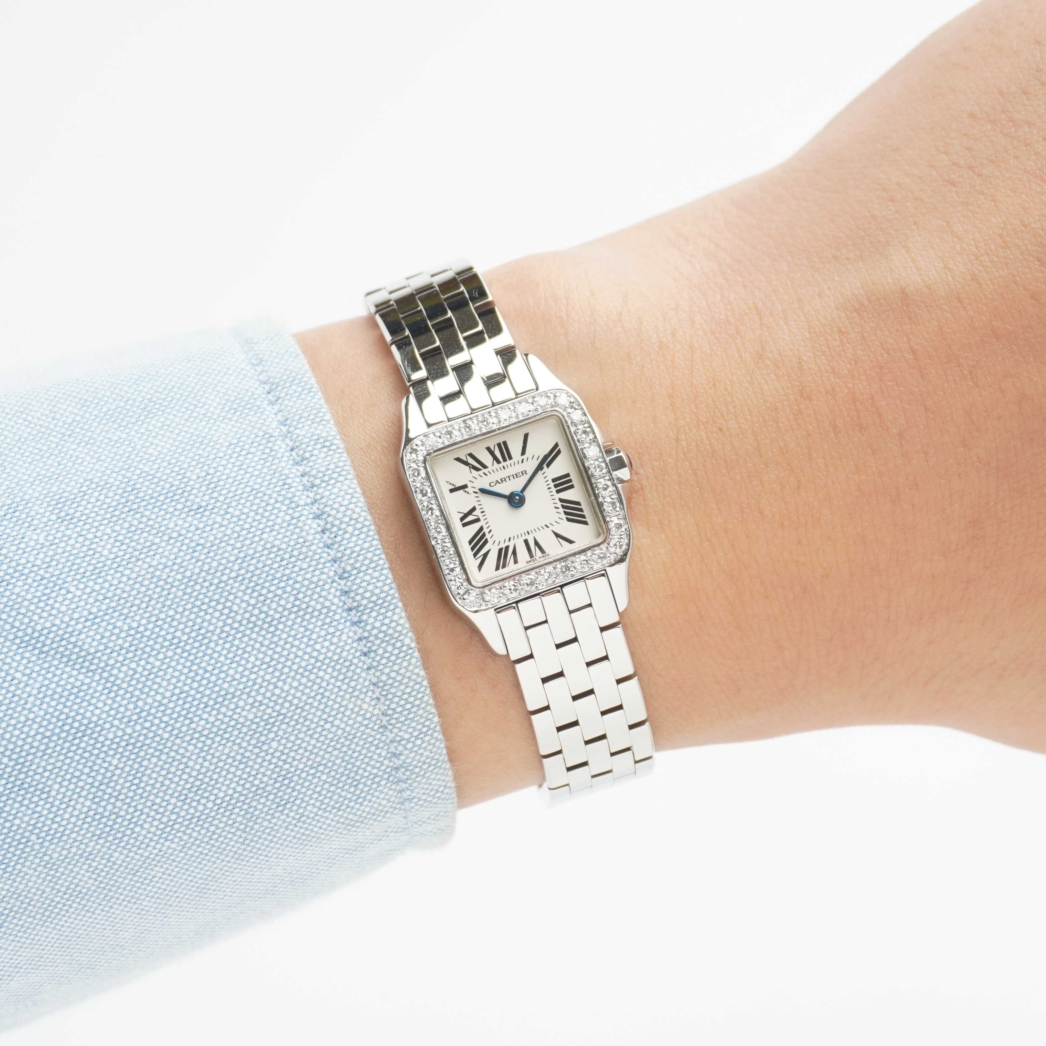 Cartier Santos Demoiselle "Aftermarket Diamonds" (Box / Misc.)