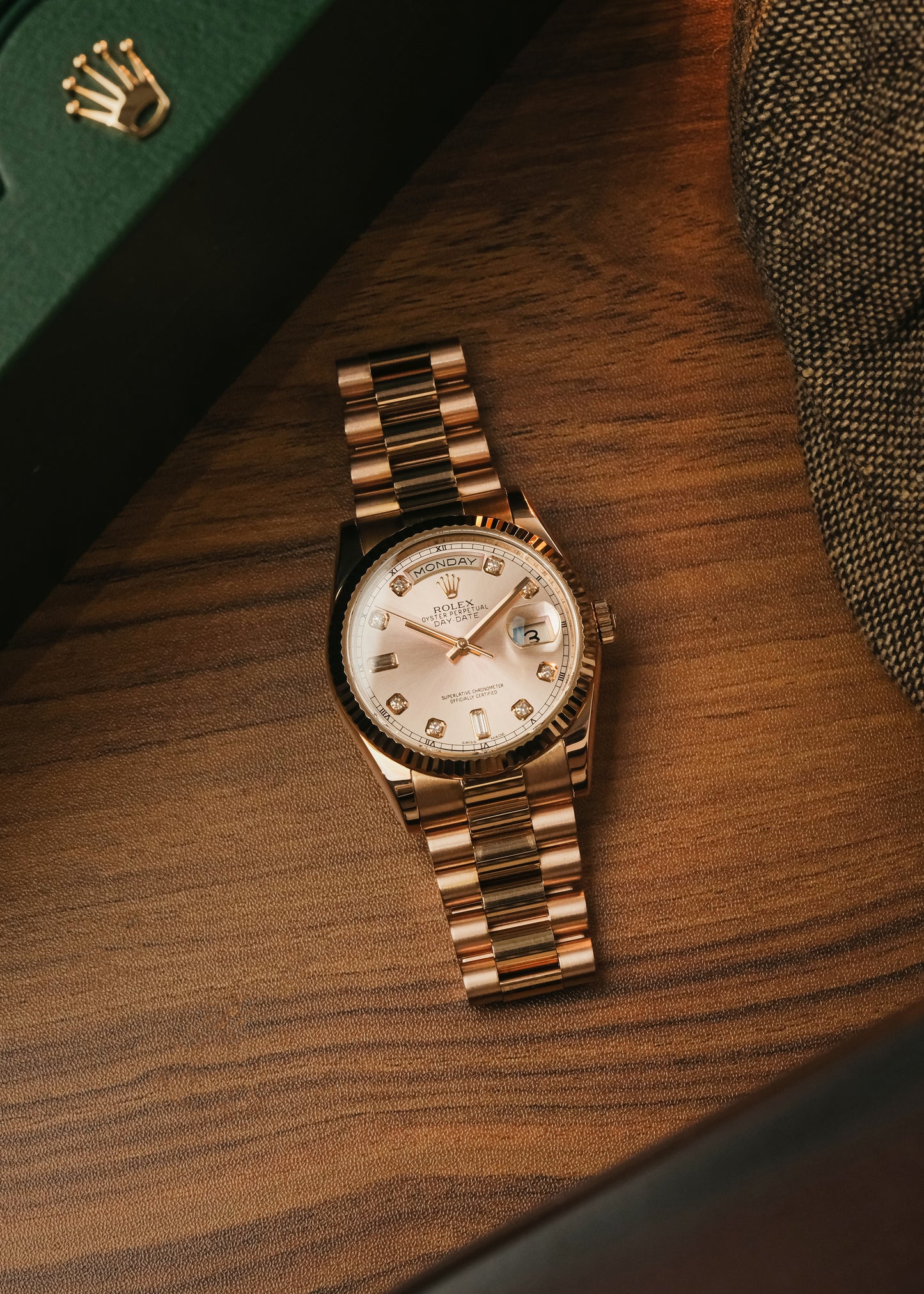 2016 Rolex Day-Date Everose 18K Gold (Box & Papers)