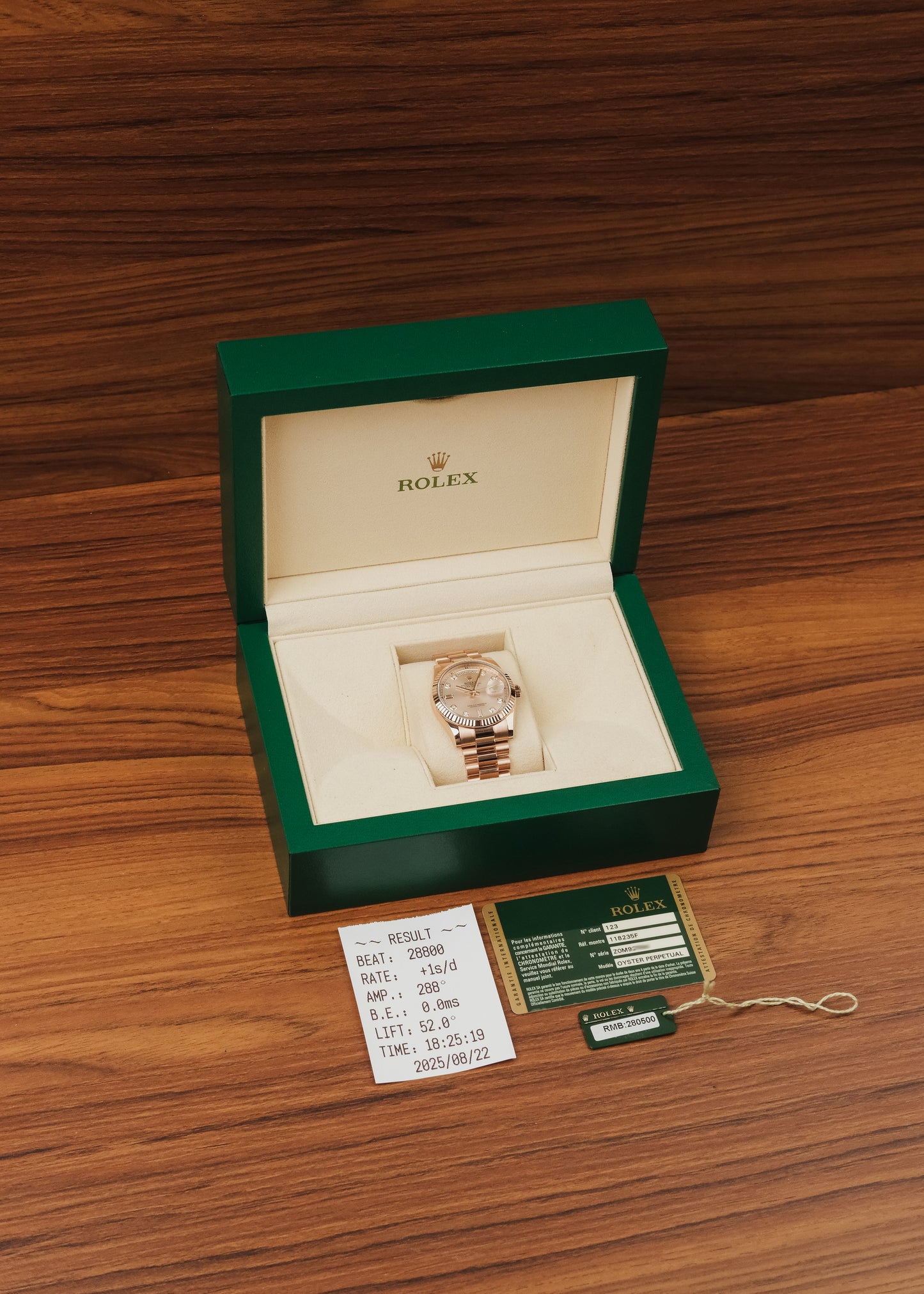 2012 Rolex Day Date Everose 18K Gold (Box & Papers)