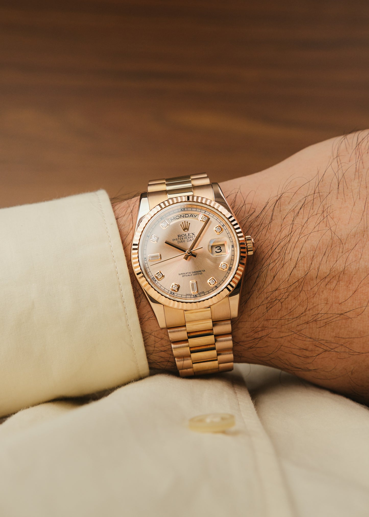 2016 Rolex Day-Date Everose 18K Gold (Box & Papers)