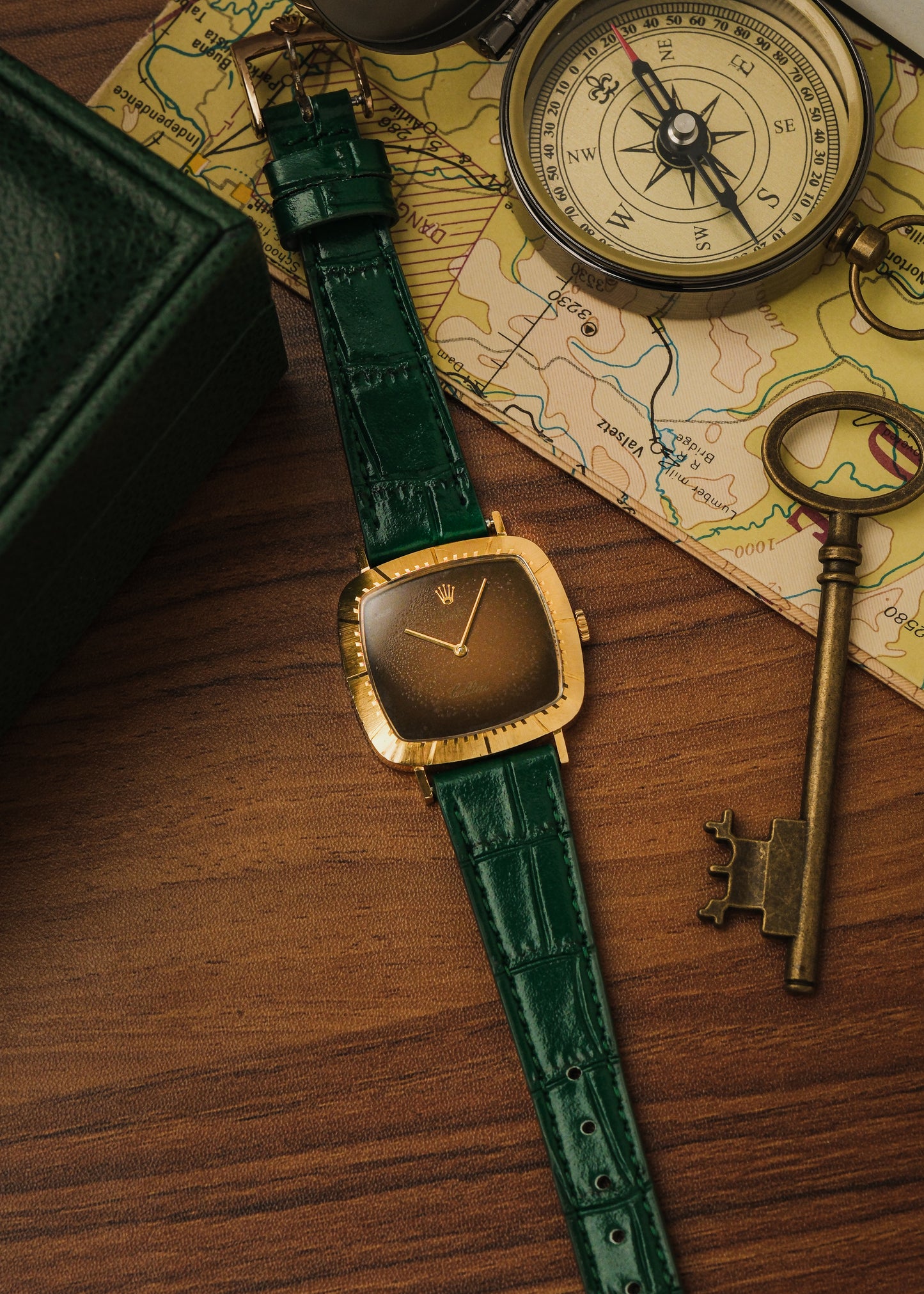 1976 Rolex Cellini 18K Gold "Brown Vignette"