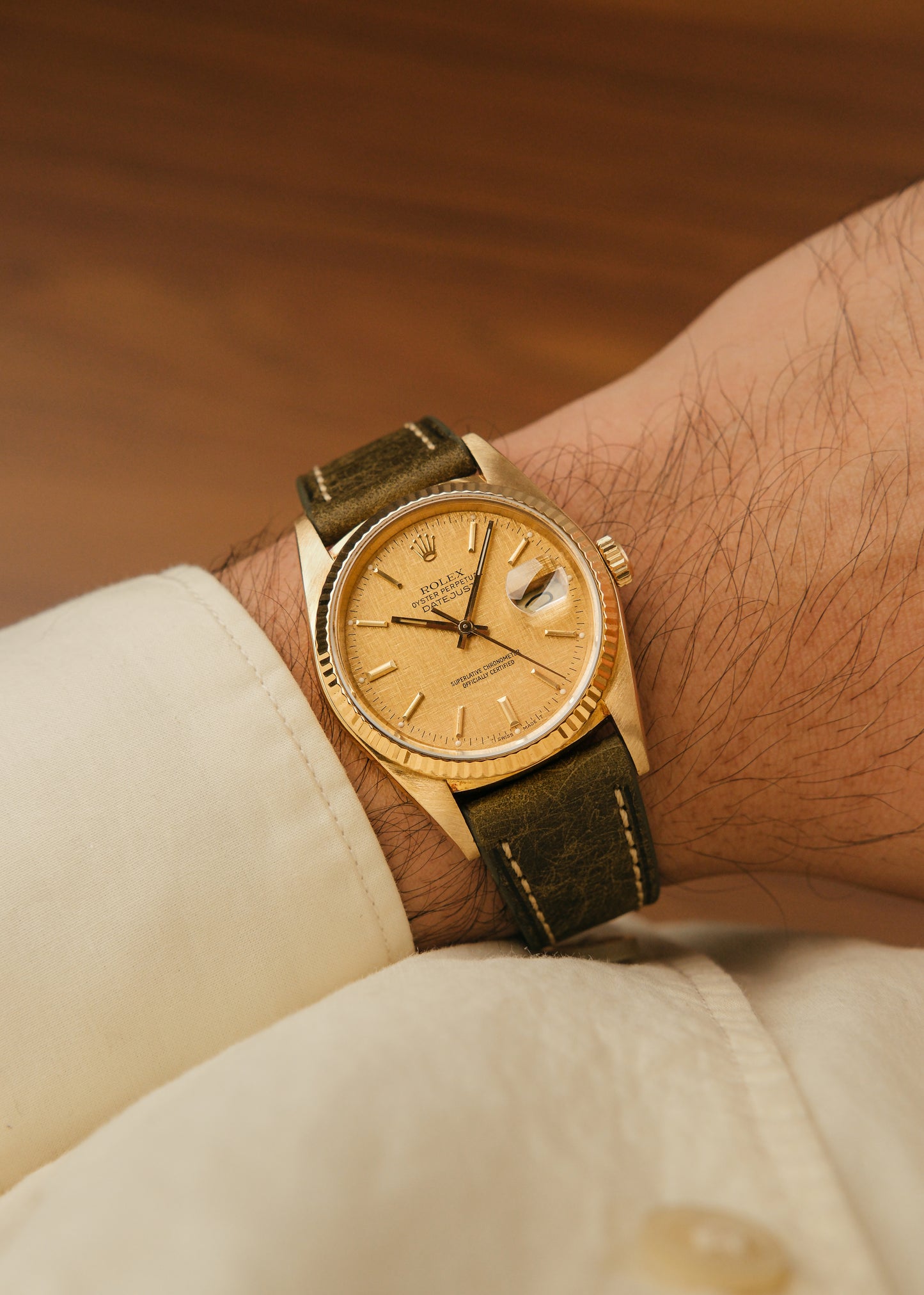 1987 Rolex Datejust 18K Gold "Linen Dial" (Box)