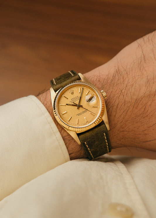 1987 Rolex Datejust 18K Gold "Linen Dial" (Box)