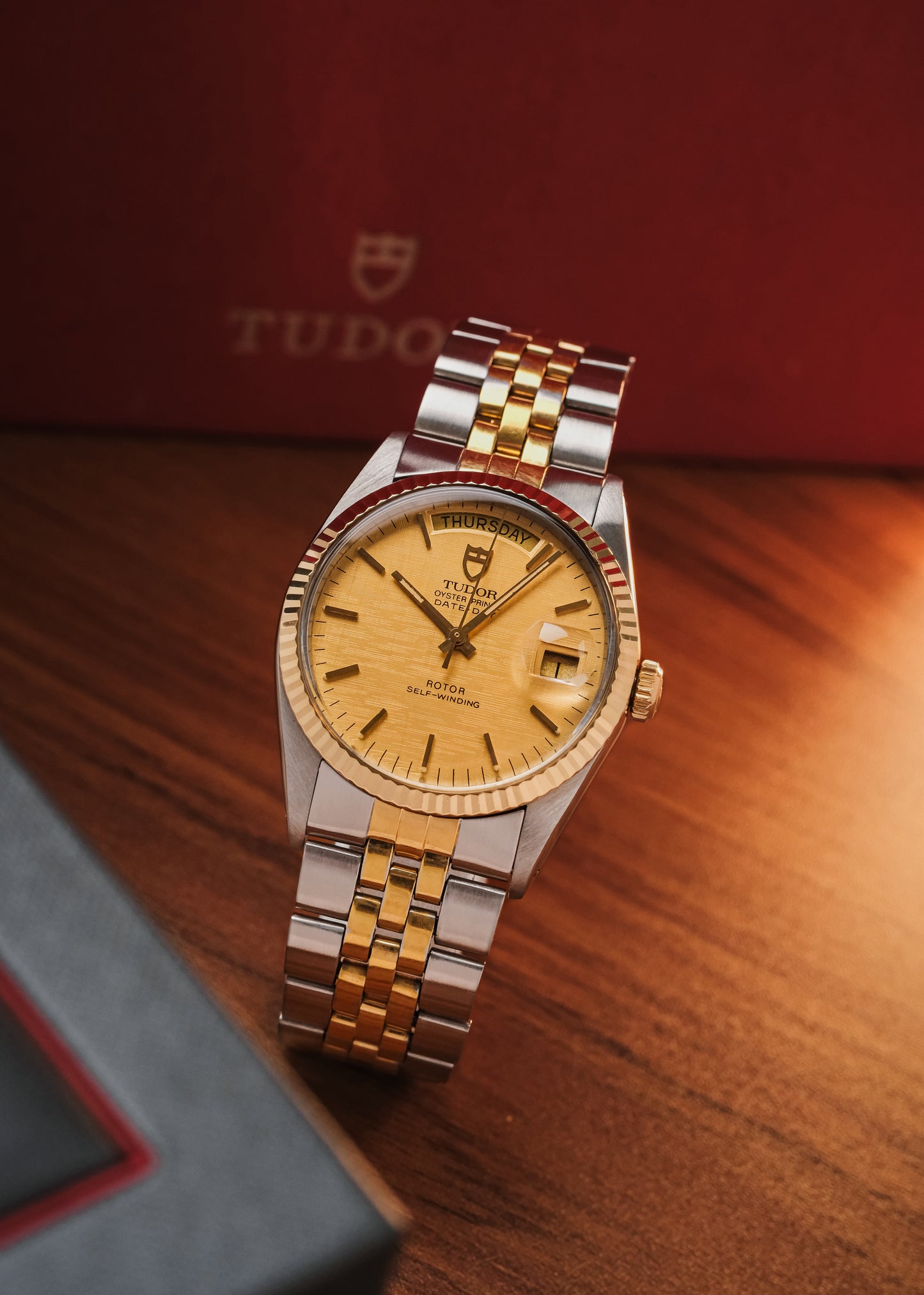 1992 Tudor Oyster Prince Date Day "Linen Dial" (Box & Papers)