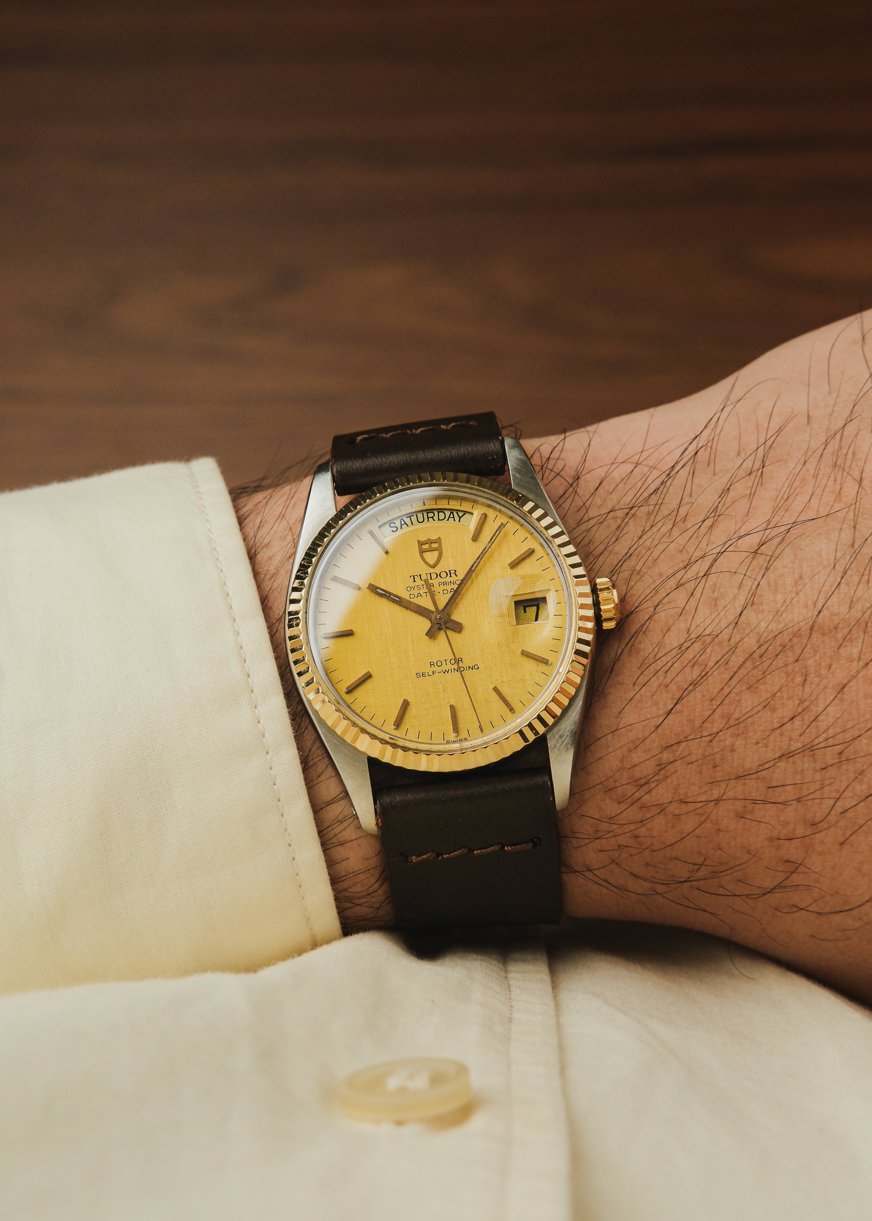 1993 Tudor Date Day "Linen Dial"