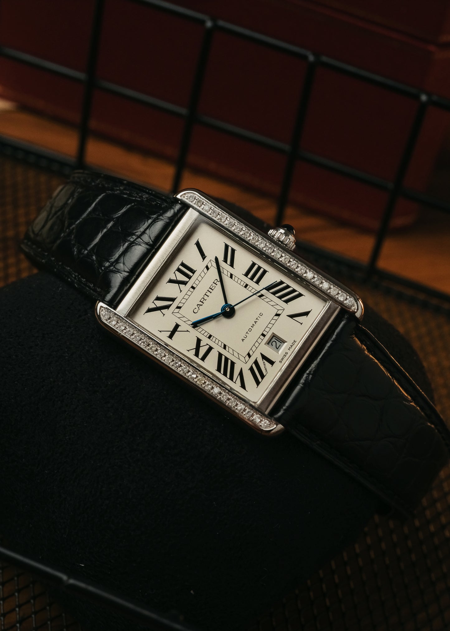 Cartier Tank Solo XL w/ Aftermarket Diamond Setting (Box)