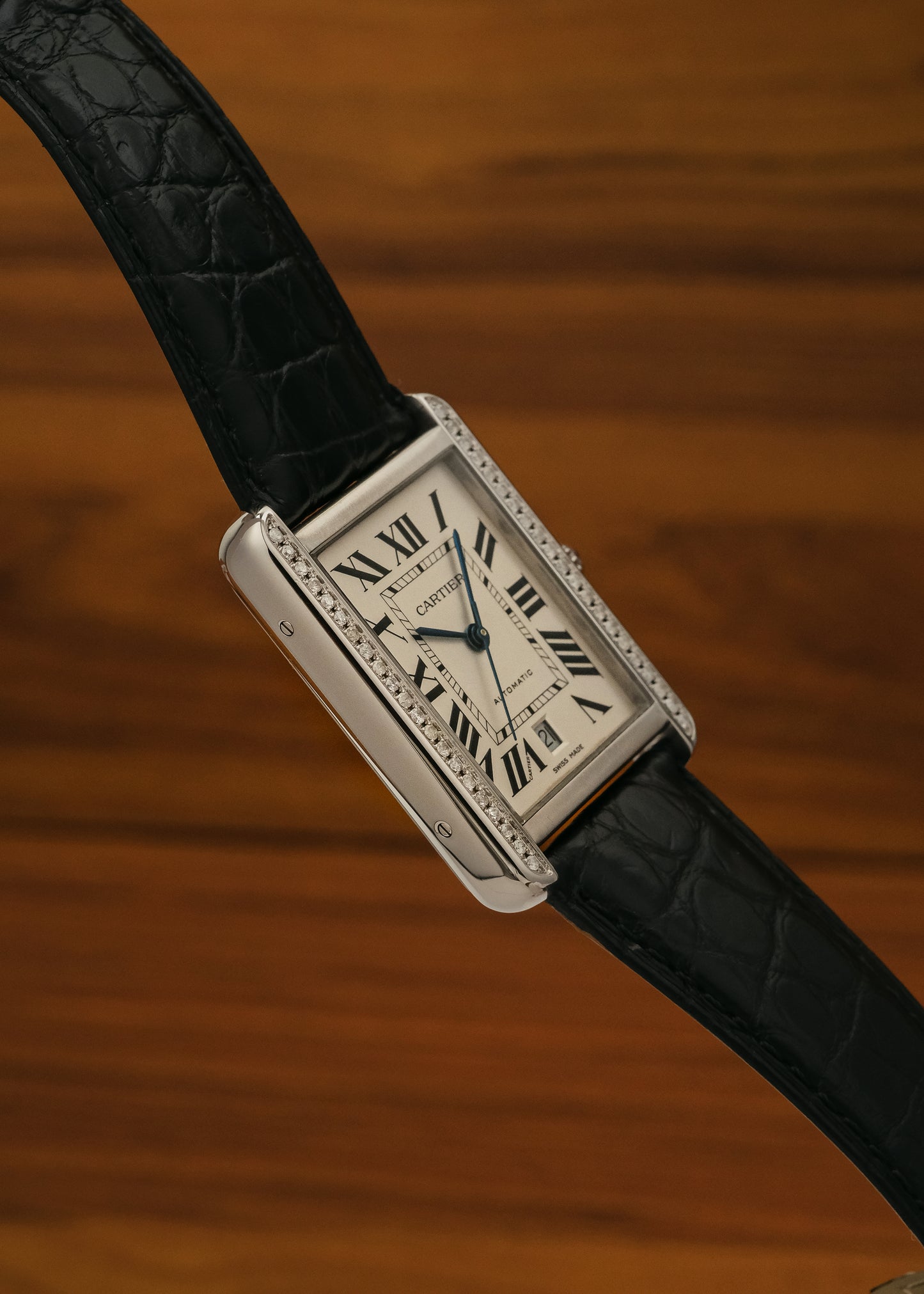 Cartier Tank Solo XL w/ Aftermarket Diamond Setting (Box)