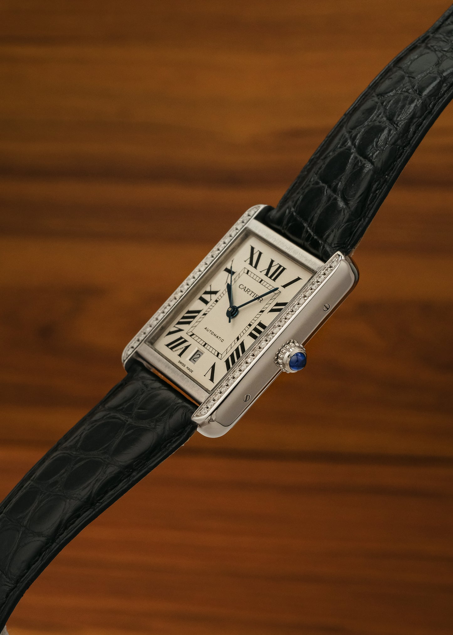 Cartier Tank Solo XL w/ Aftermarket Diamond Setting (Box)