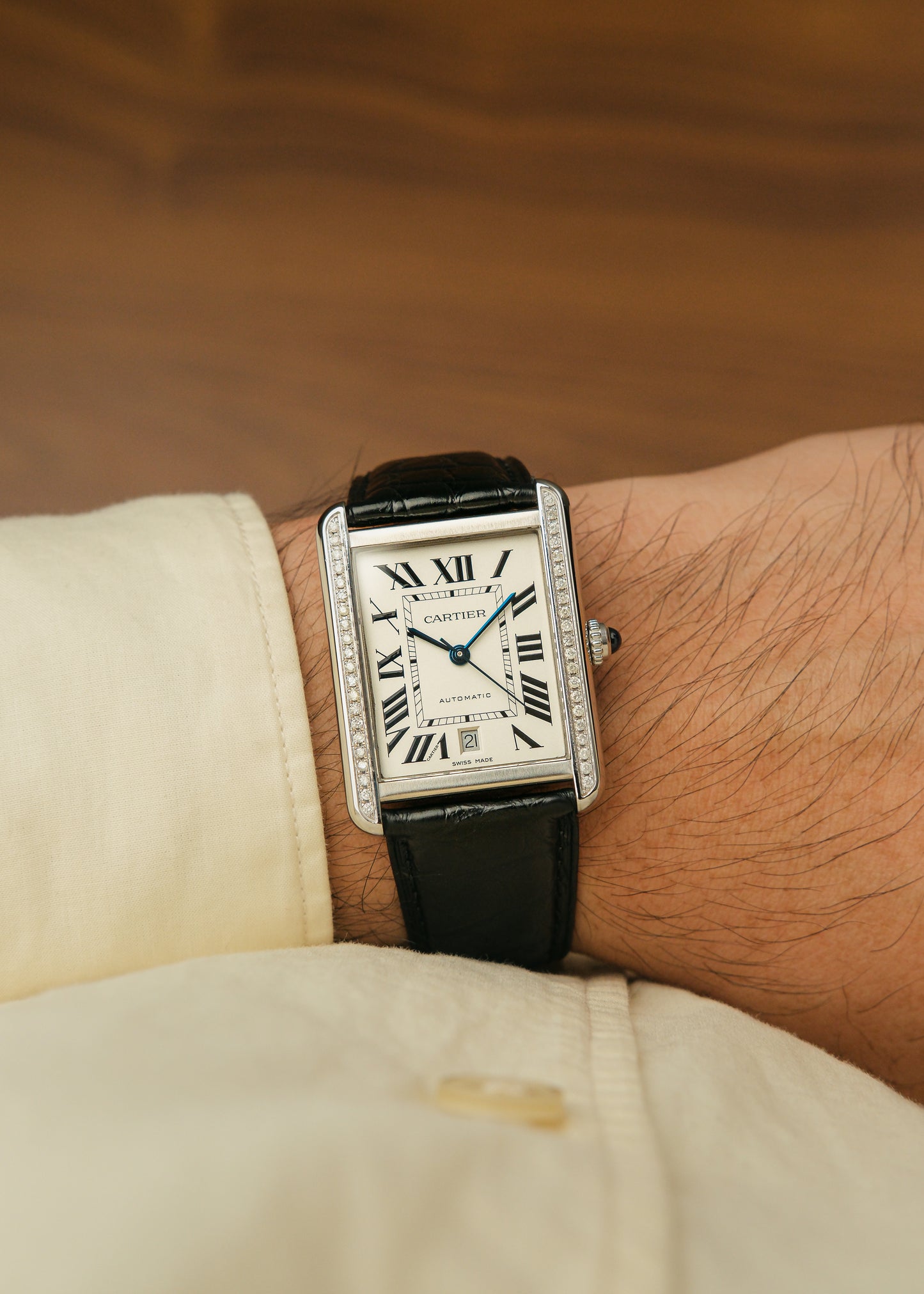 Cartier Tank Solo XL w/ Aftermarket Diamond Setting (Box)