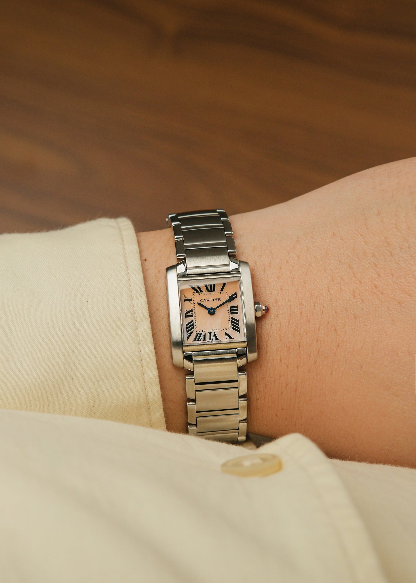 2023 Cartier Tank Francaise "Mother of Pearl" (Box & Papers)