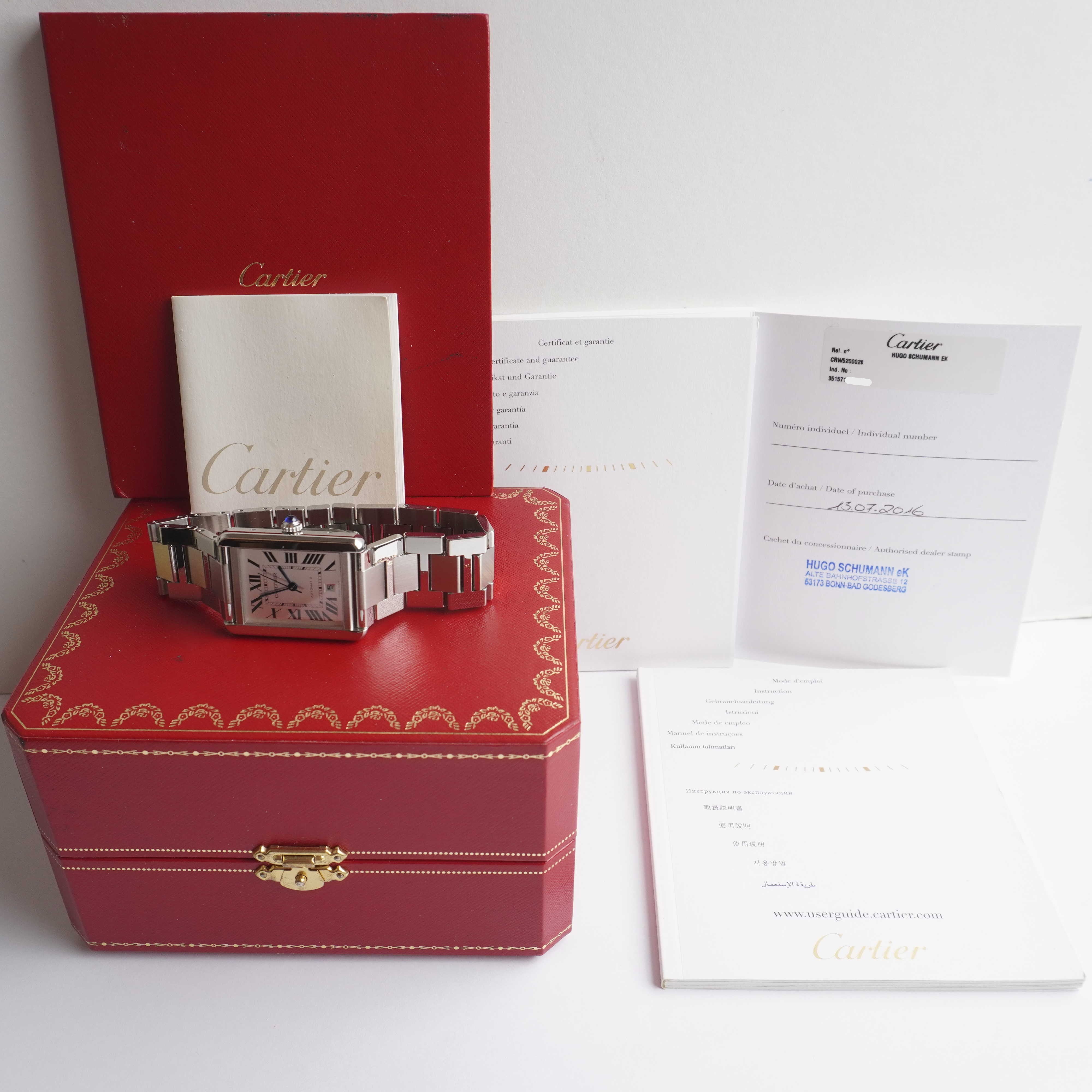 Cartier Tank Solo XL (Boxes / Warranty Certificate / Manual)