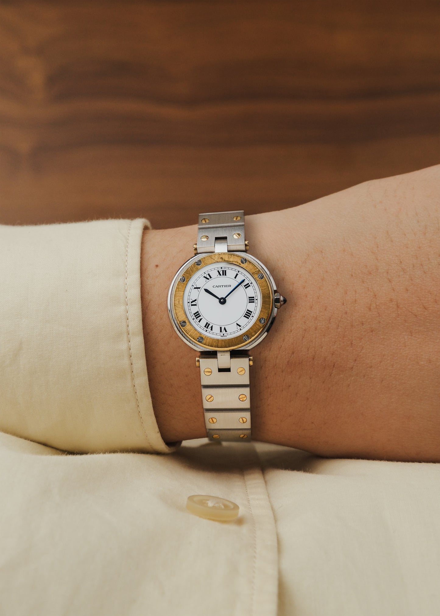 1982 Cartier Santos Round (Box & Papers)