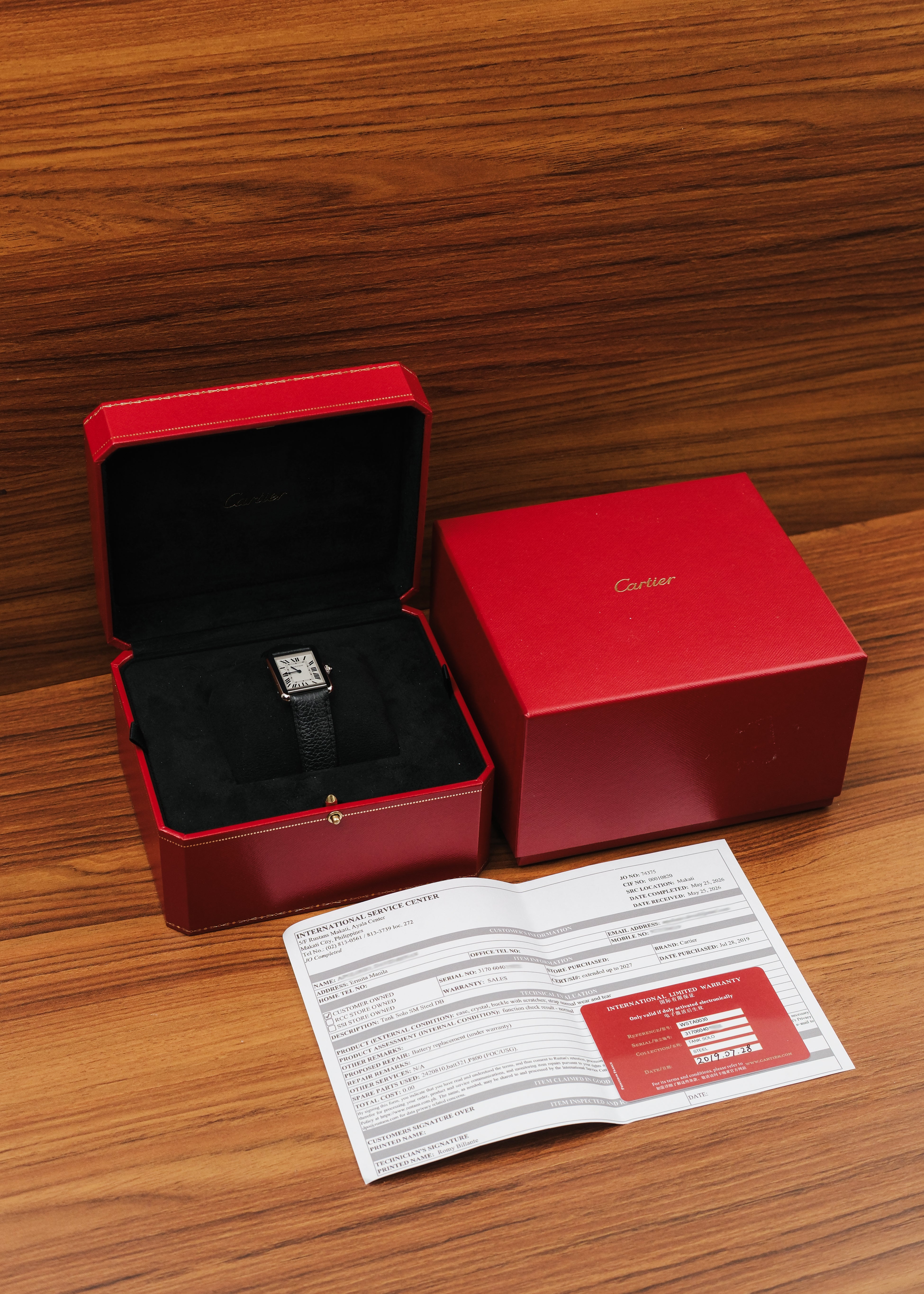 2019 Cartier Tank Solo
