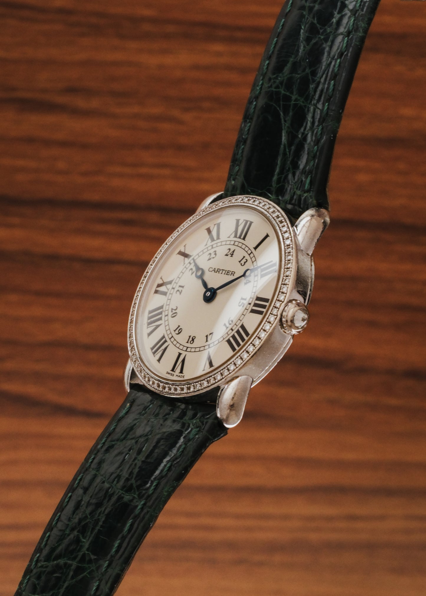 2000s Cartier Ronde Louis 18K Gold w/ Factory Diamonds (Box)