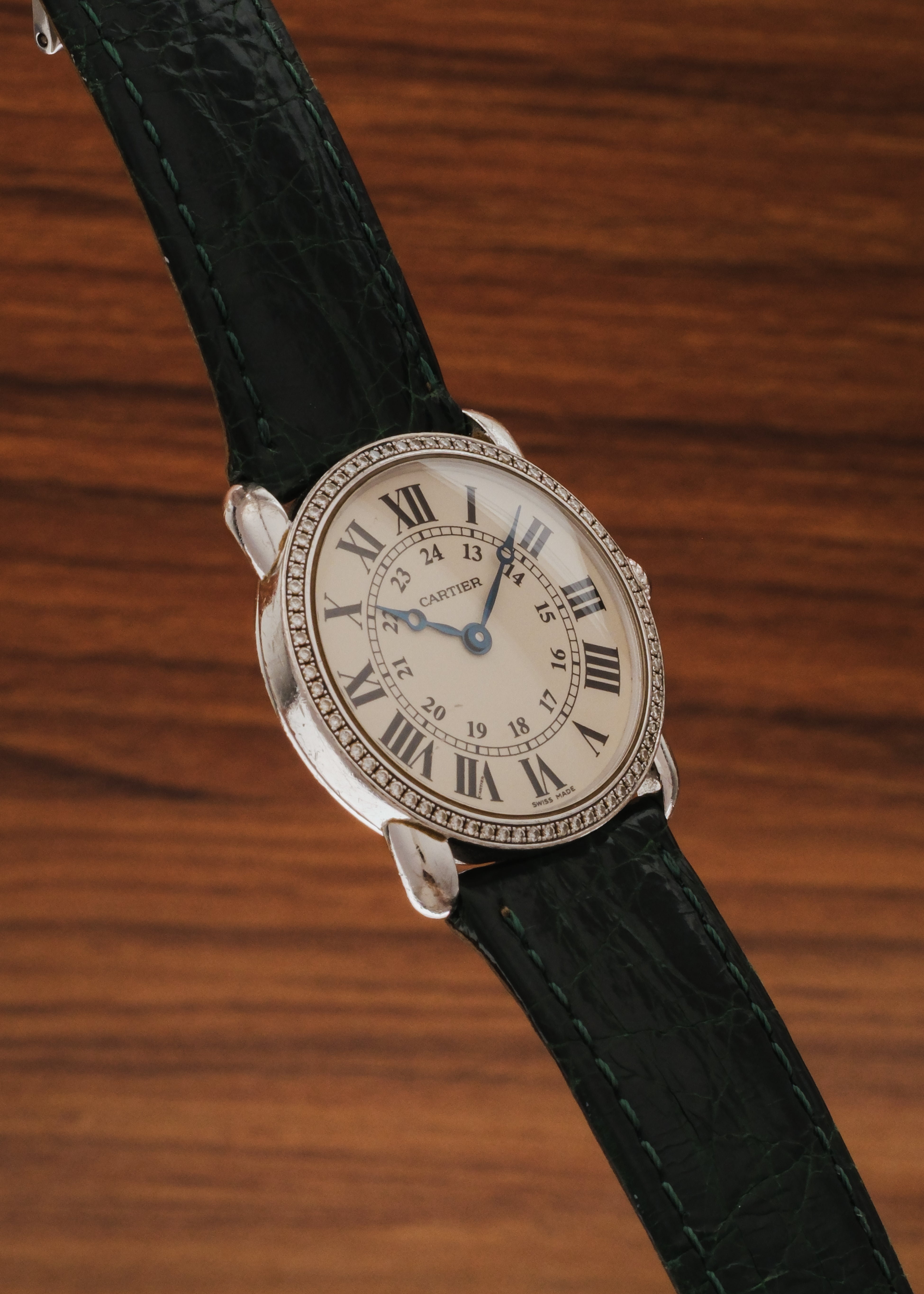 2000s Cartier Ronde Louis 18K Gold w/ Factory Diamonds (Box)