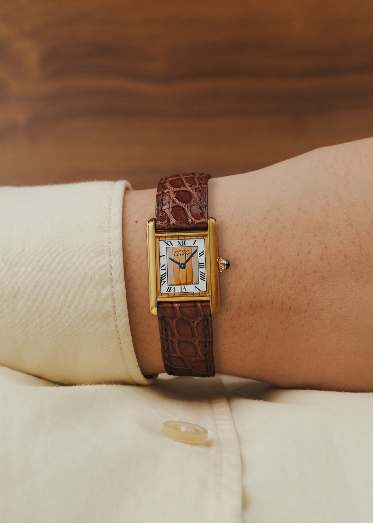 1990s Must de Cartier Tank "Trinity Dial"