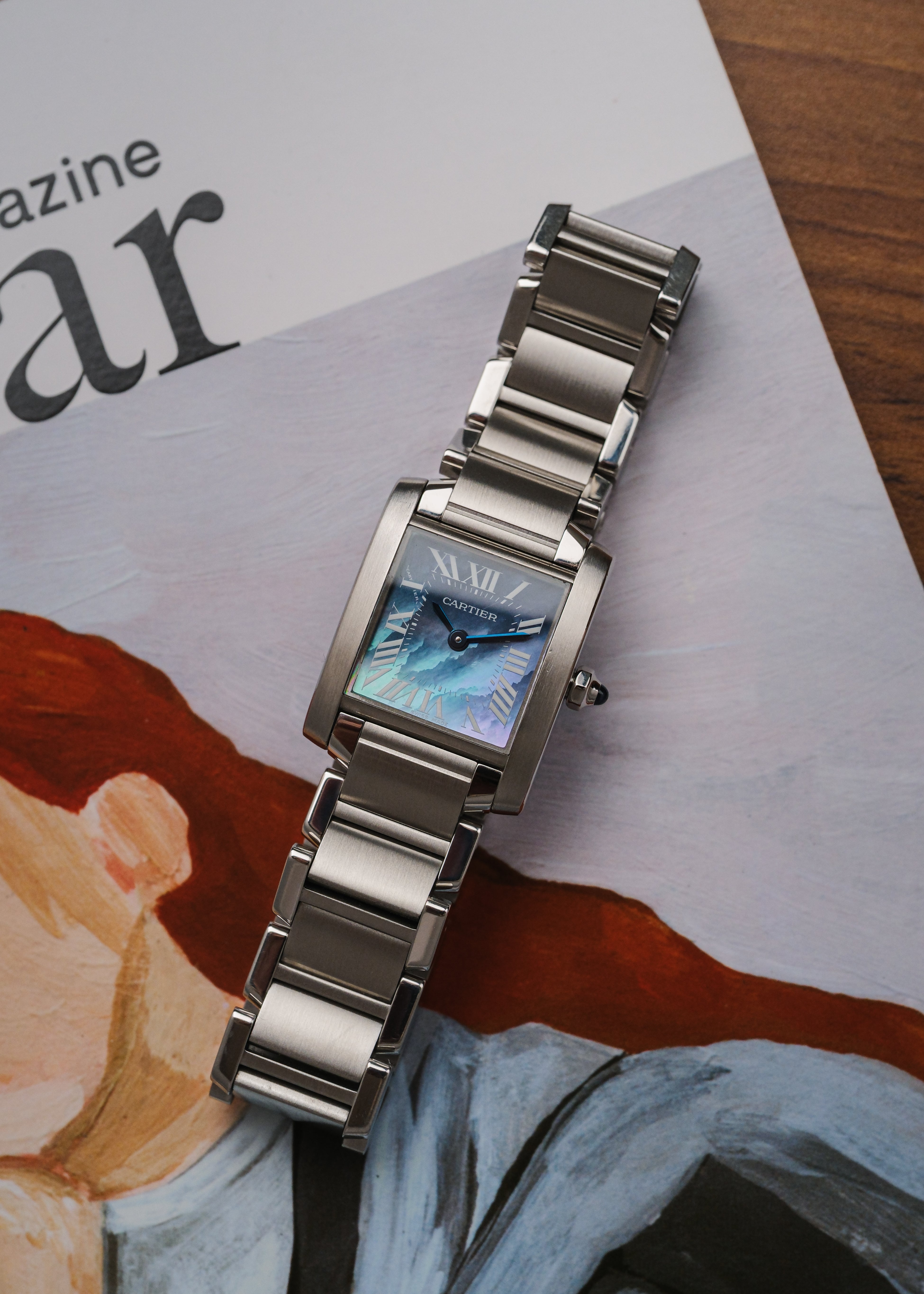 2000s Cartier Tank Francaise "Mother of Pearl" (Box & Papers)