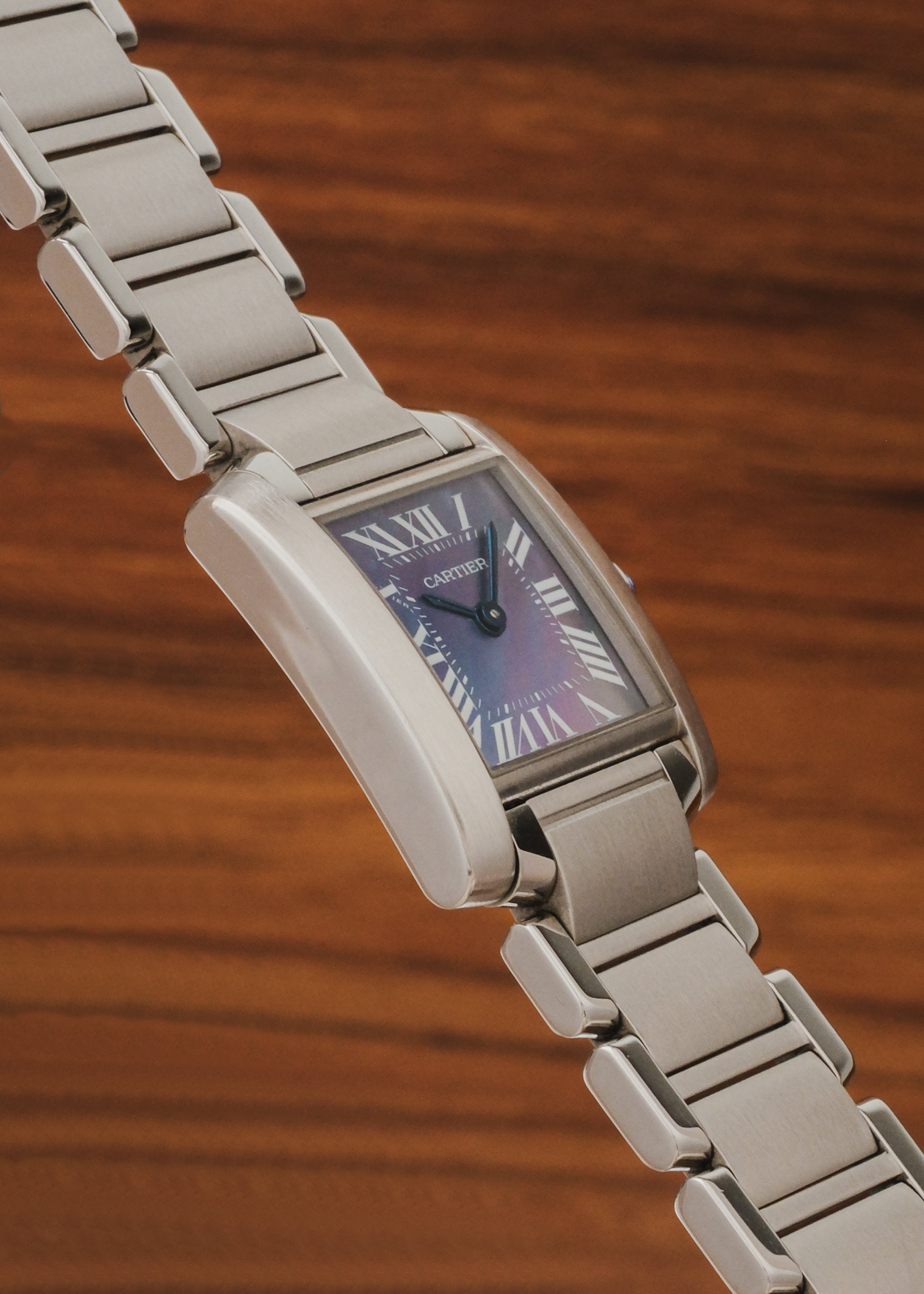 2000s Cartier Tank Francaise "Mother of Pearl" (Box & Papers)
