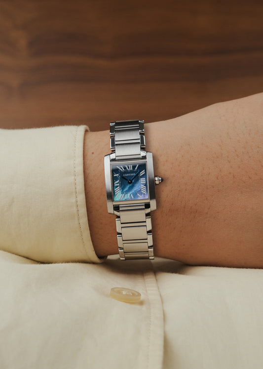 2000s Cartier Tank Francaise "Mother of Pearl" (Box & Papers)