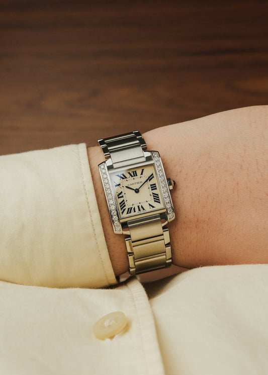 2023 Cartier Tank Francaise (Box & Papers) *Factory Diamond Setting*