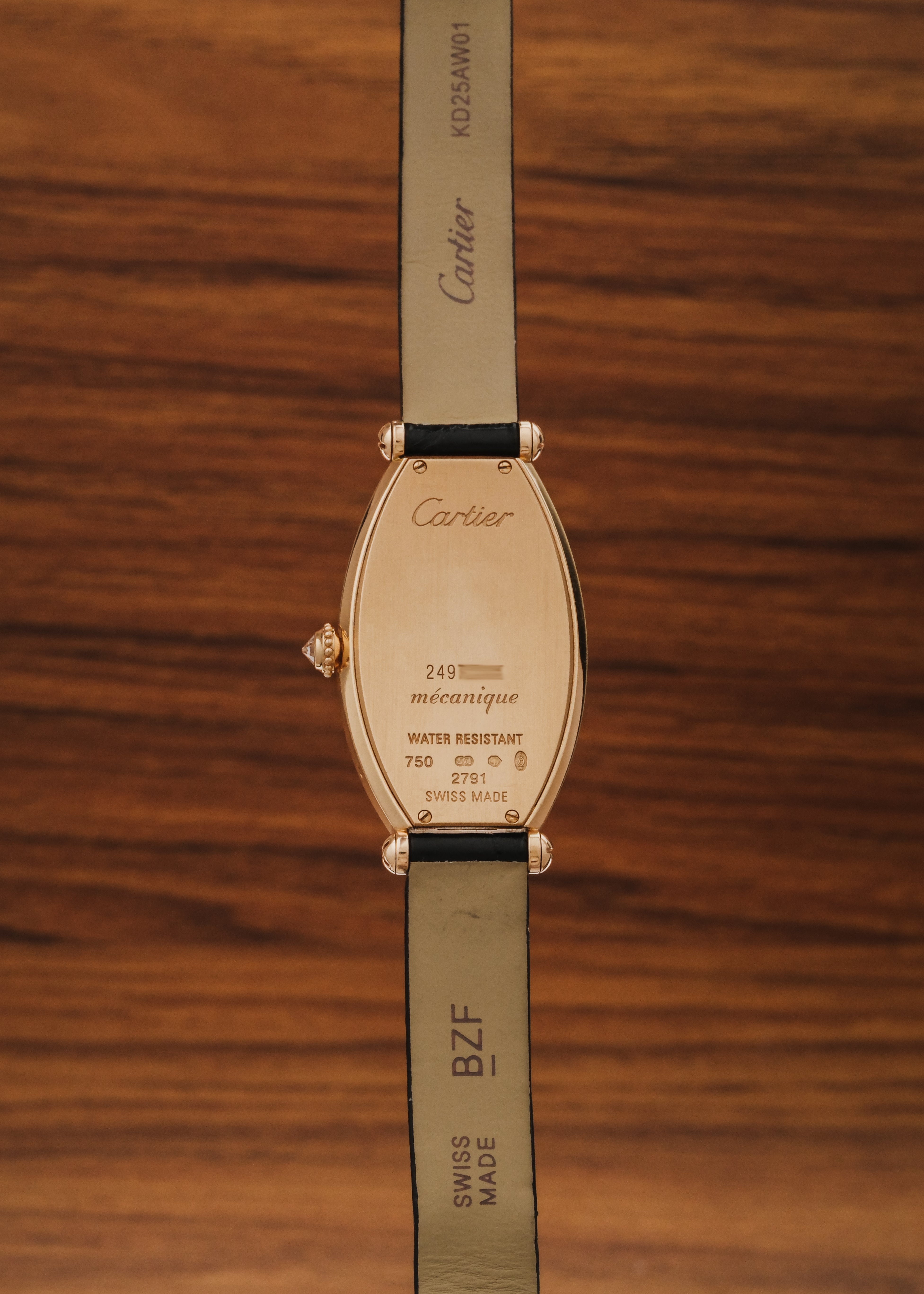 2000s Cartier Tonneau 18K Gold w/ Factory Diamonds