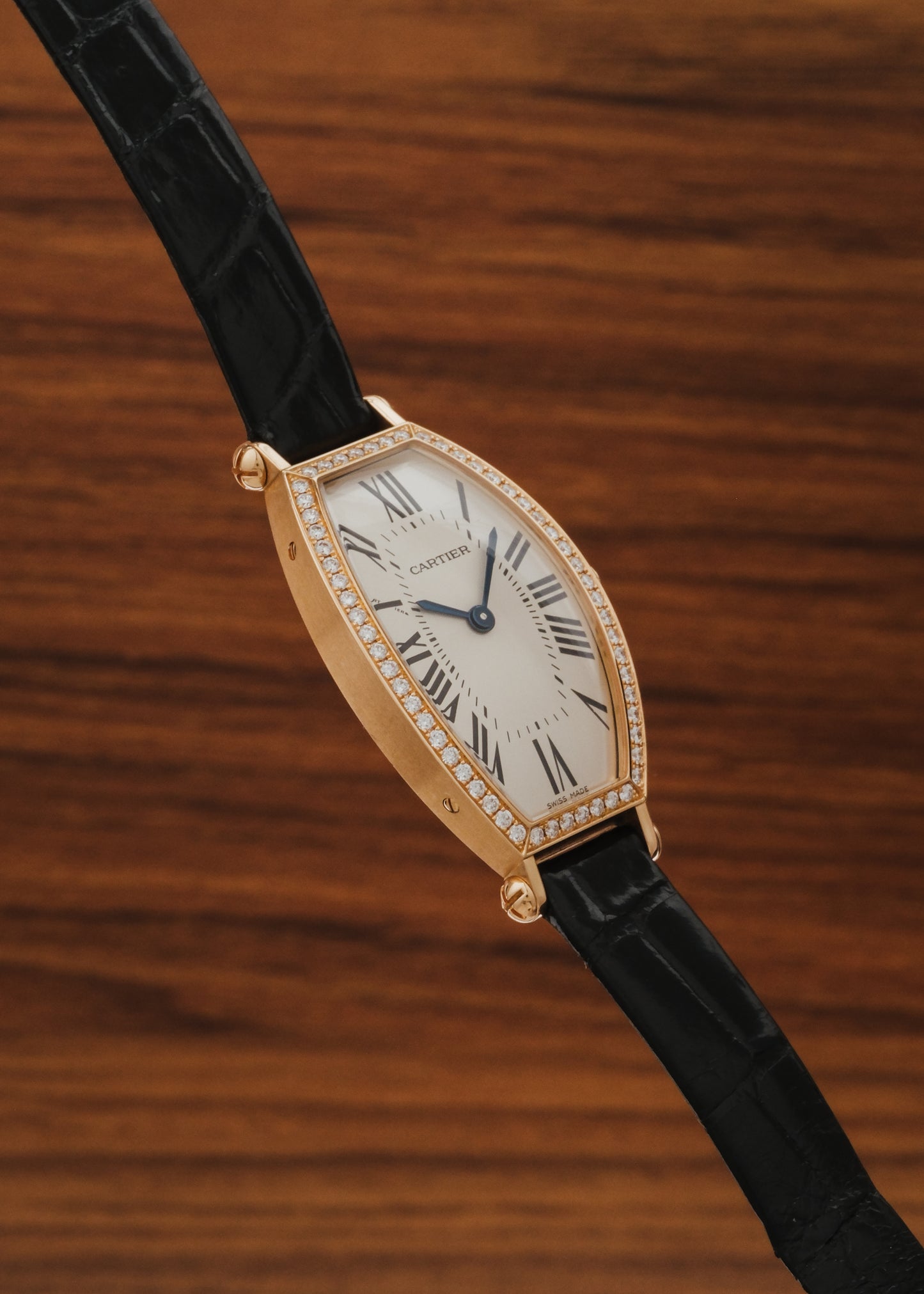 2000s Cartier Tonneau 18K Gold w/ Factory Diamonds