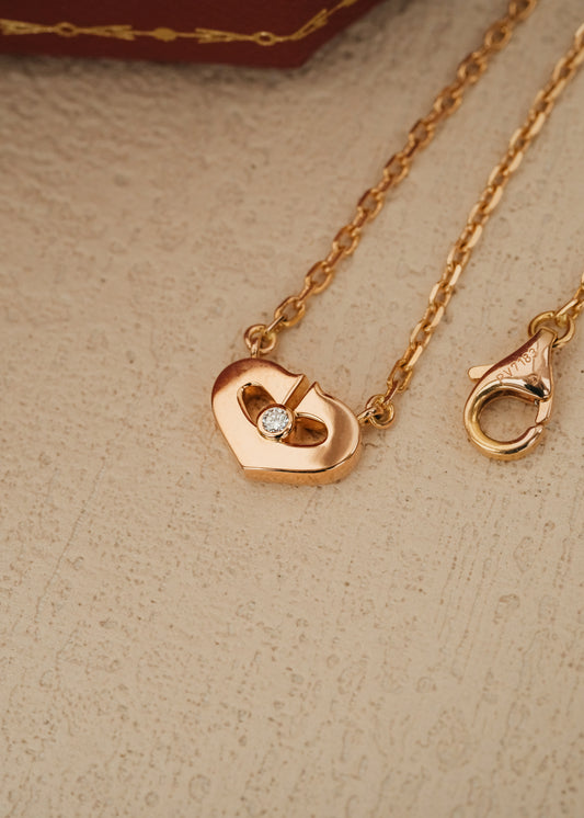 2011 Cartier Heart Rose Gold Necklace (Box & Papers)