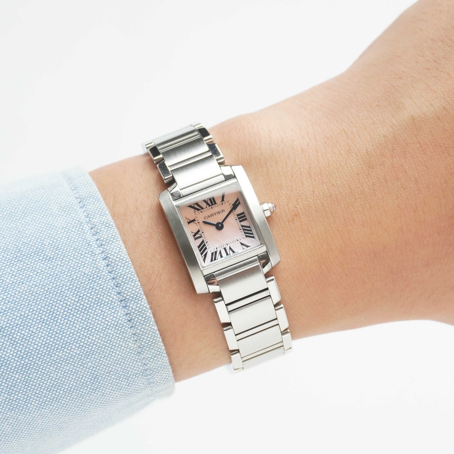 2023 Cartier Tank Francaise "Mother of Pearl" (Boxes / Card)