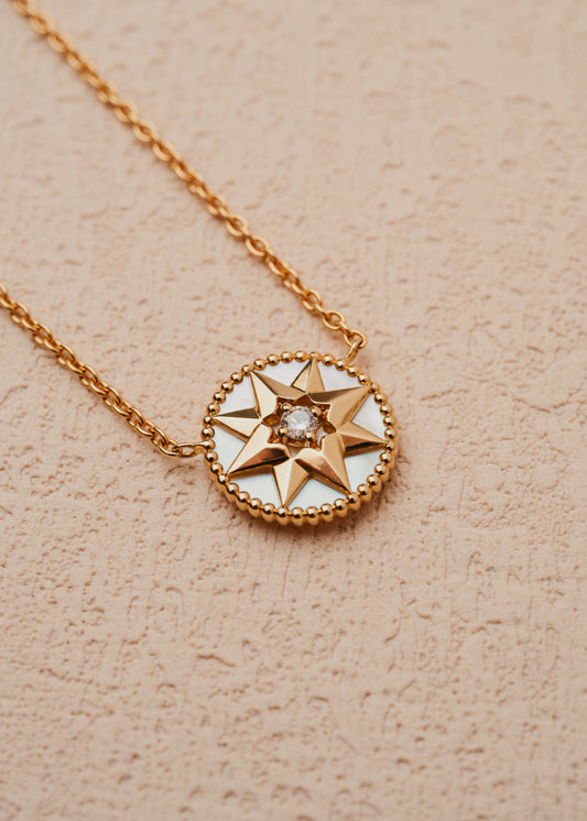 2024 Dior Rose Des Vents Necklace (Papers)
