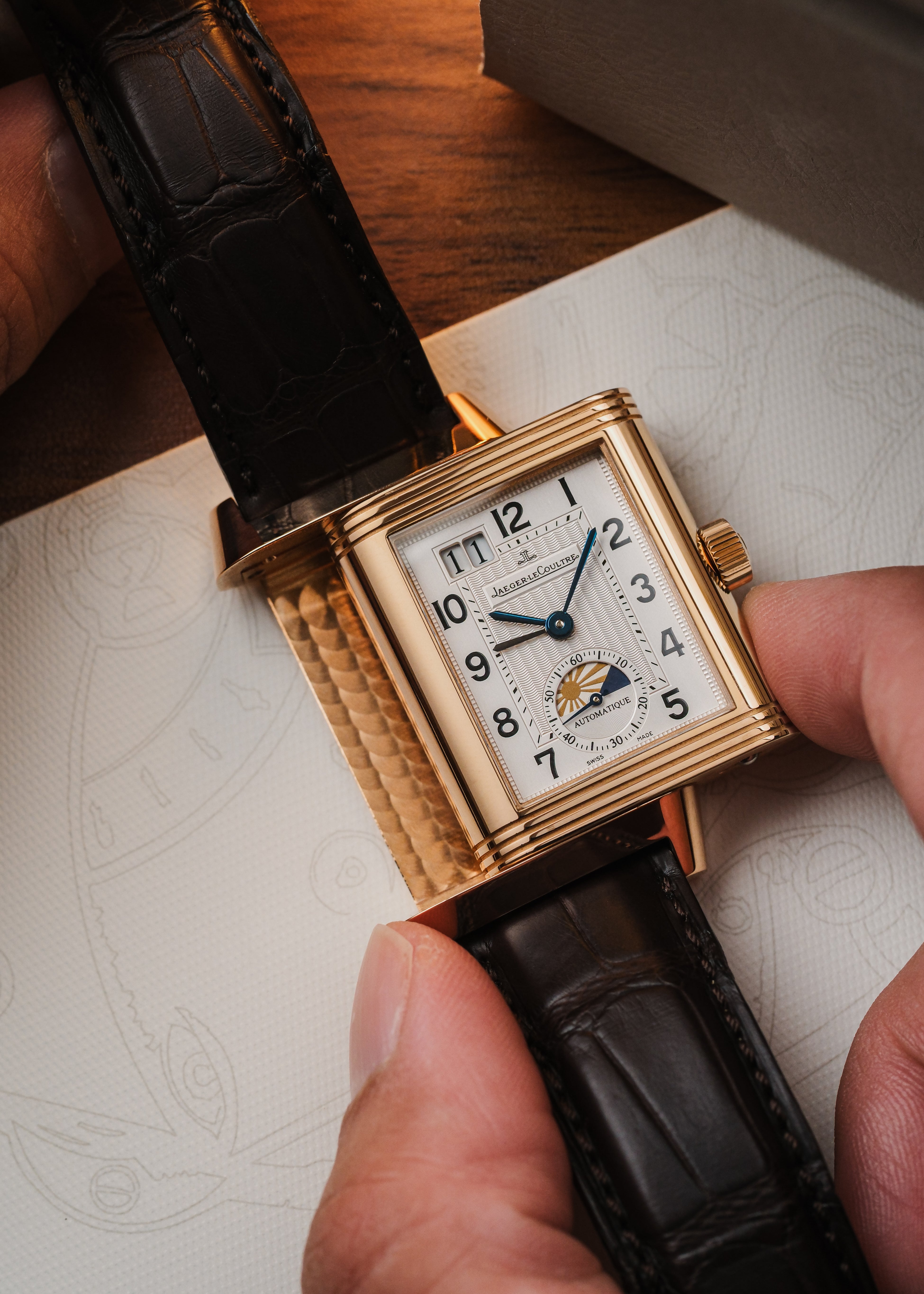 2005 Jaeger-LeCoultre Grande Reverso Sun & Moon 18K Gold (Box & Papers)