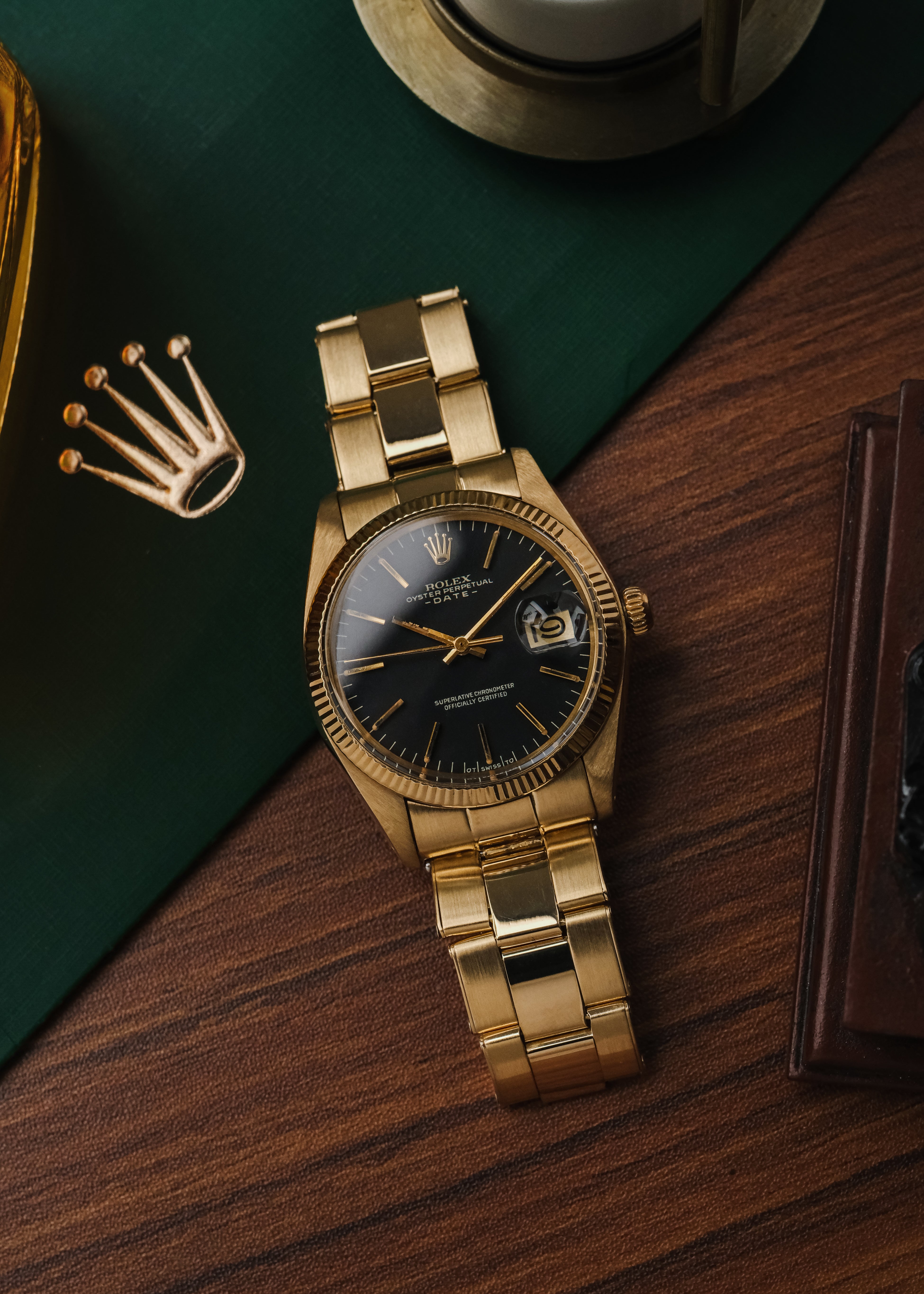 1976 Rolex Oyster Perpetual Date 14K Gold "Sigma Dial"