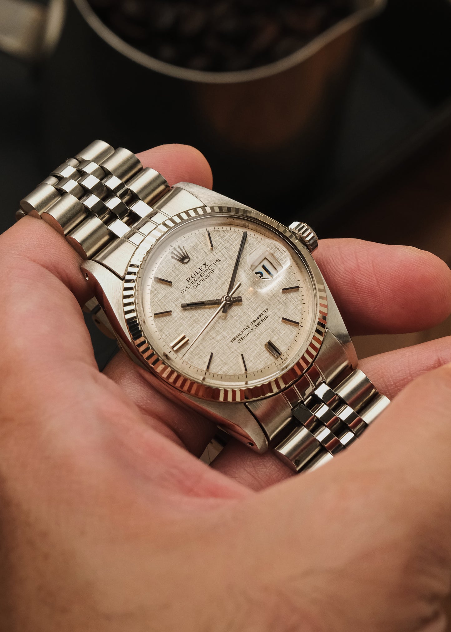 1973 Rolex Datejust "No Lume + Linen Dial"