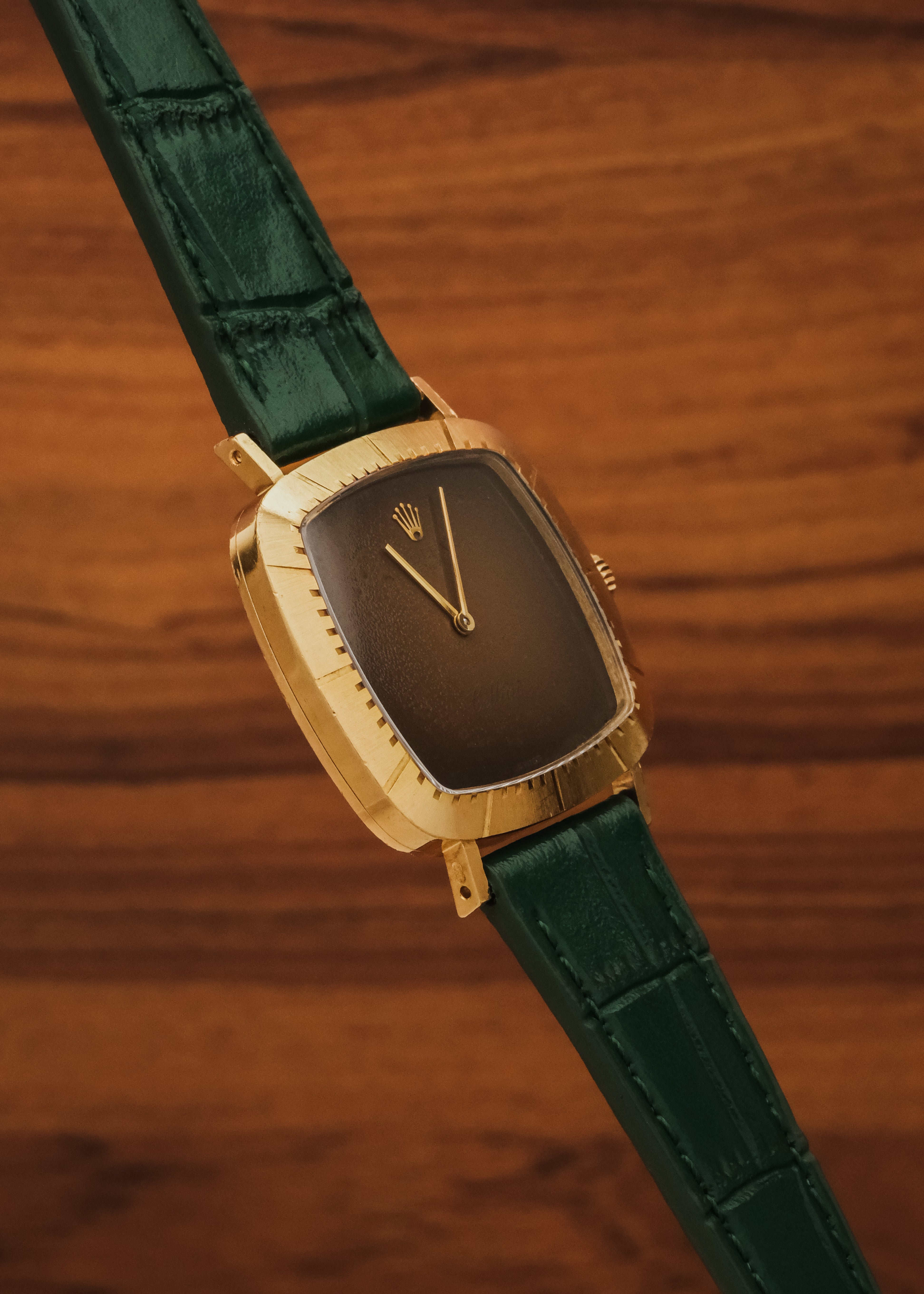 1976 Rolex Cellini 18K Gold "Brown Vignette"
