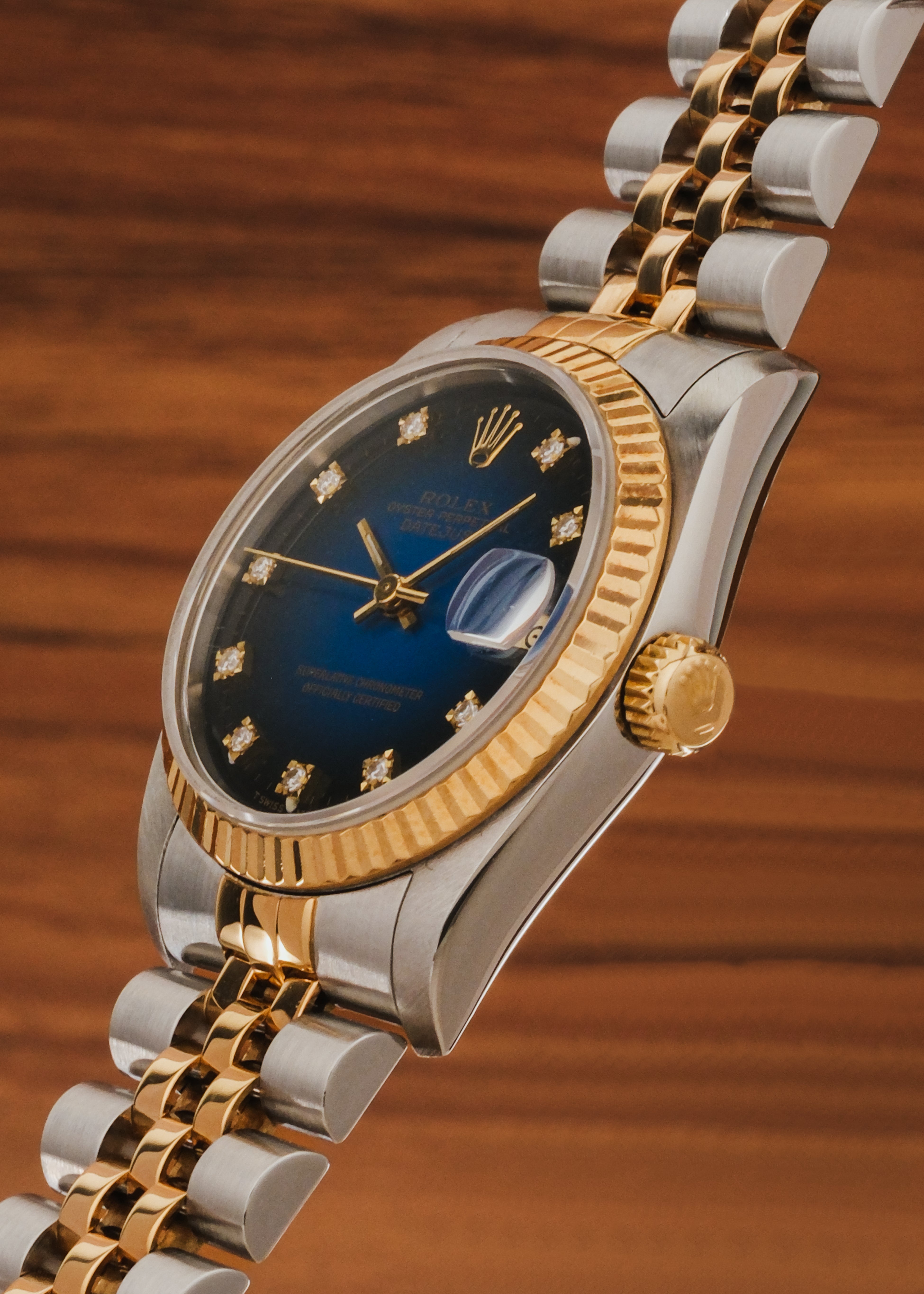 1991 Rolex Datejust "Blue Vignette" (Box & Service Center Papers)