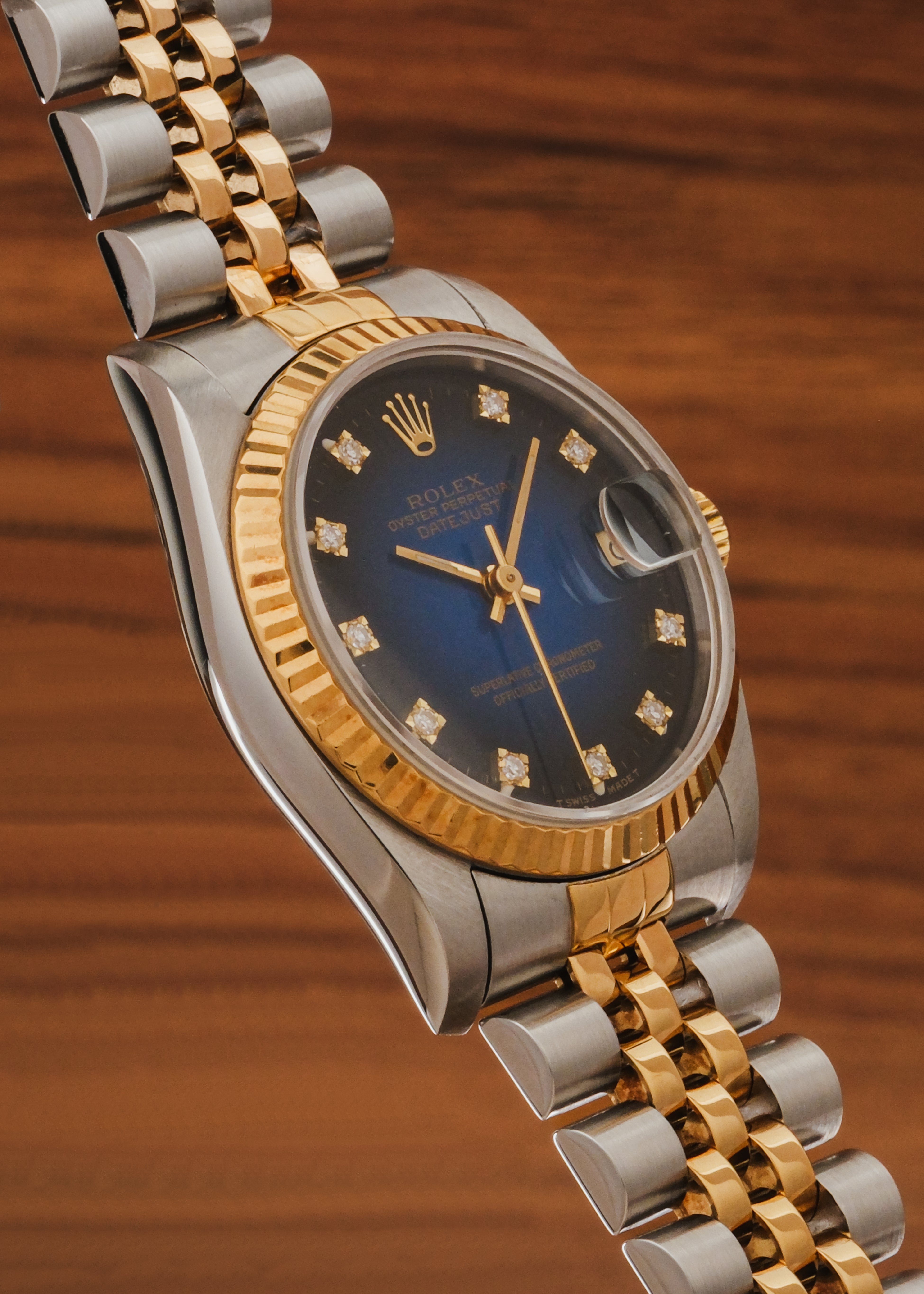 1991 Rolex Datejust "Blue Vignette" (Box & Service Center Papers)