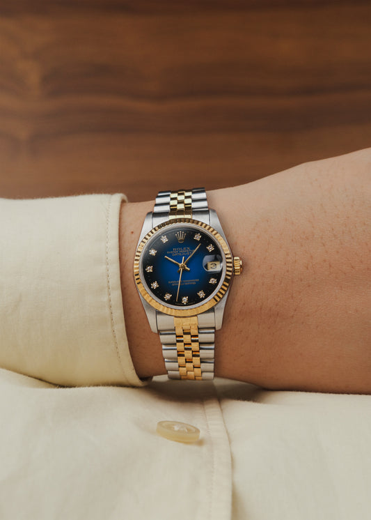 1991 Rolex Datejust "Blue Vignette" (Box & Service Center Papers)