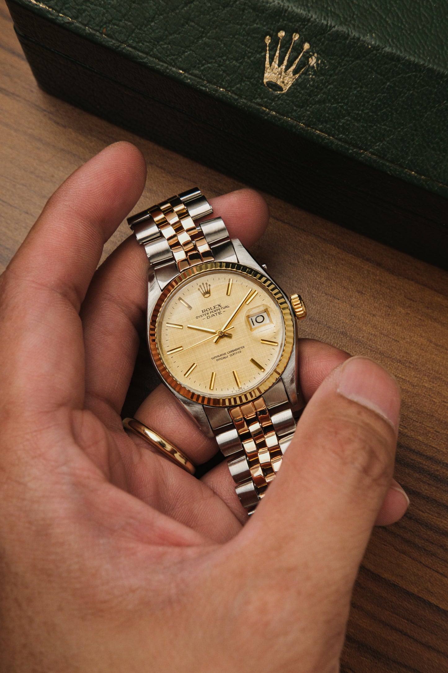 1976 Rolex Oyster Perpetual Date "Linen Dial"