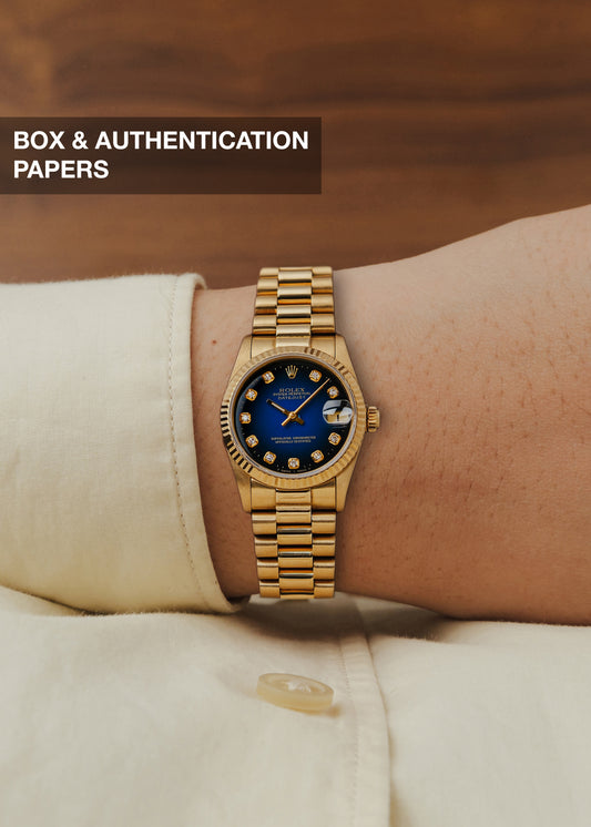 1989 Rolex Datejust "Blue Vignette Dial" 18K Gold