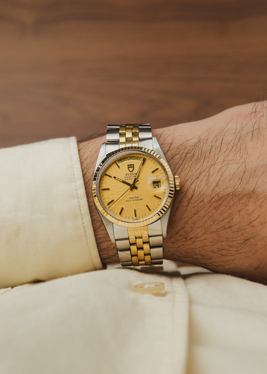 1992 Tudor Oyster Prince Date Day "Linen Dial" (Box & Papers)