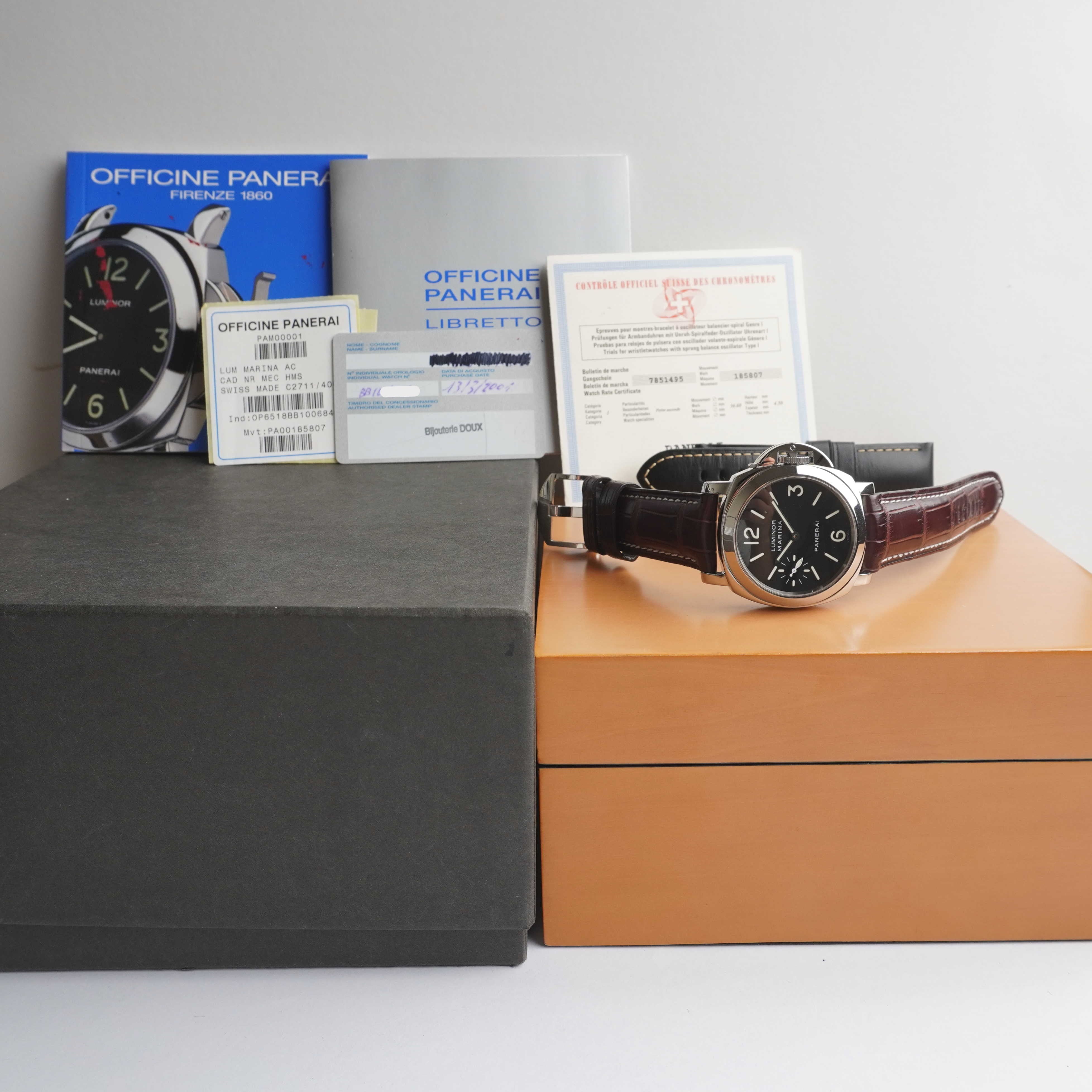 Panerai Luminor Marina (Boxes / Card / Booklets / Chronometer Certificate)