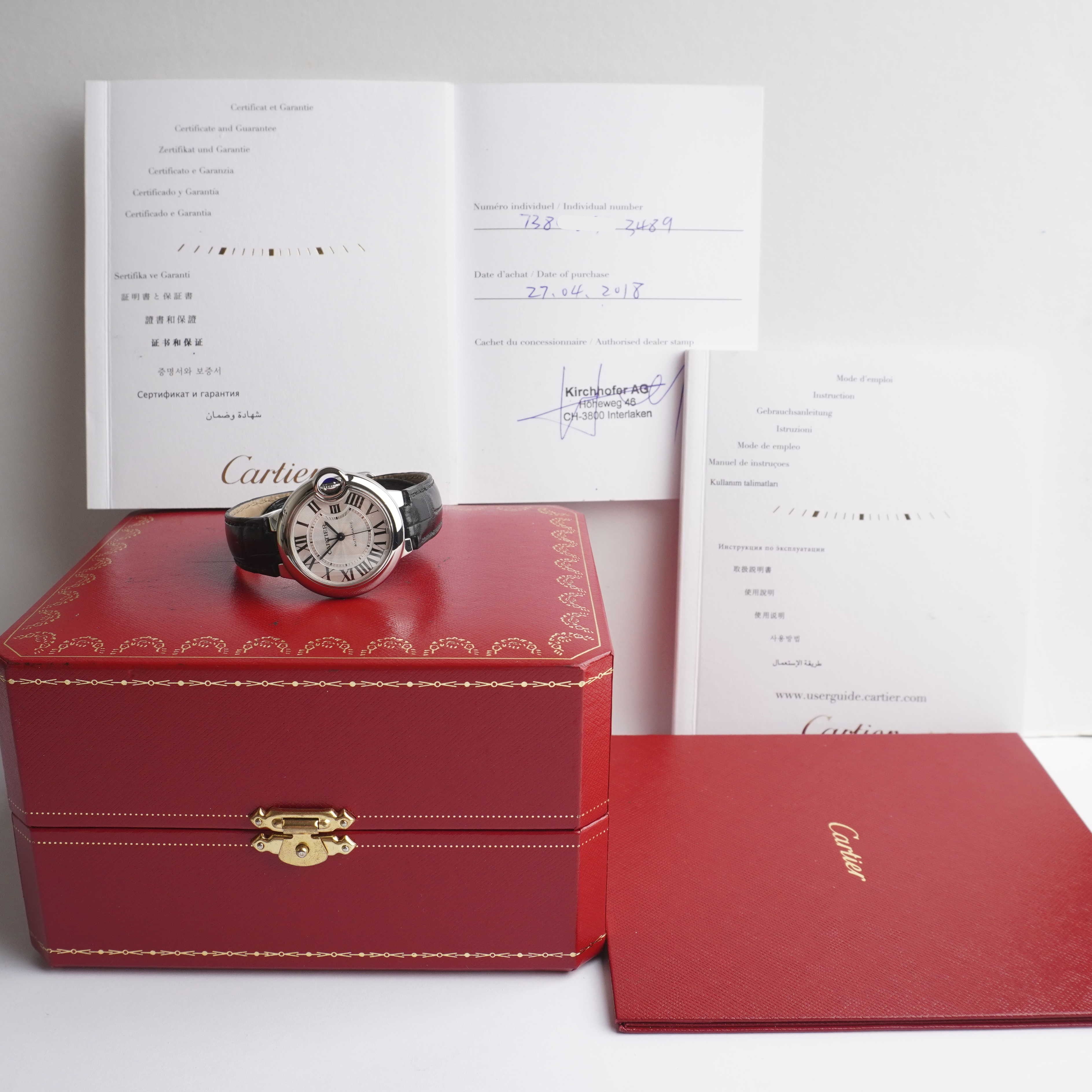 2018 Cartier Ballon Bleu (Box / Warranty Certificate / Manual)