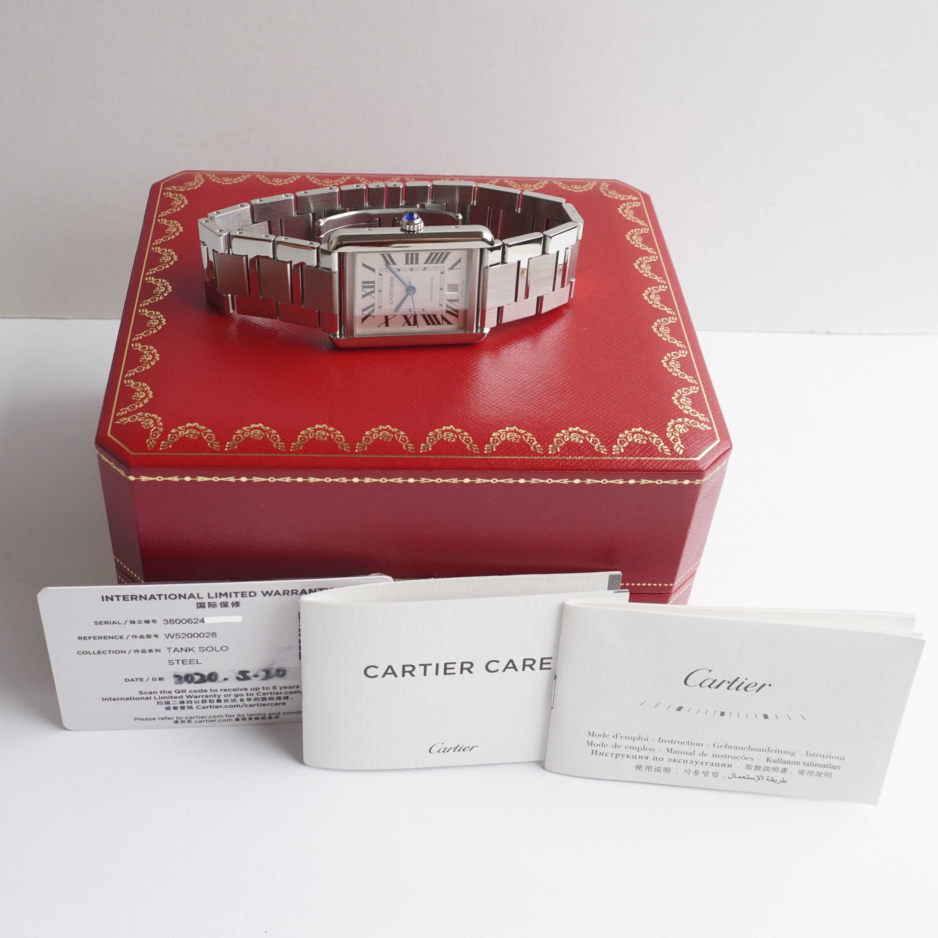 2020 Cartier Tank Solo XL (Box / Card)