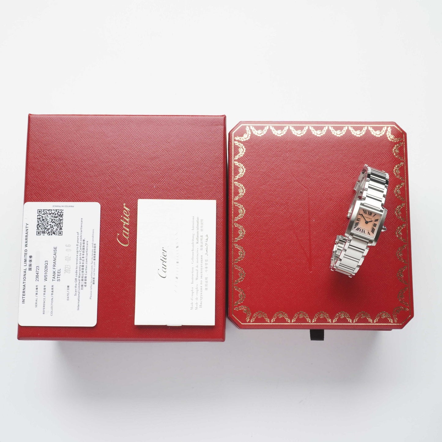 2023 Cartier Tank Francaise "Mother of Pearl" (Boxes / Card)